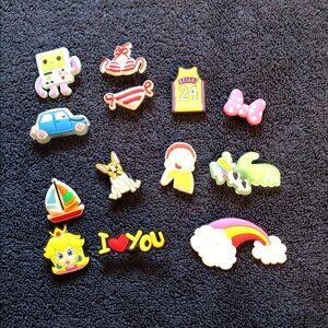 Assorted Kids Decorative Shoe Charms - Pink, Yellow, Blue & Multicolor. New